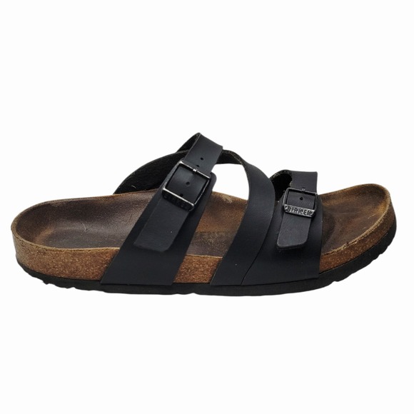 Birkenstock Black Two Strap Sandals Men's Cork Footbed Comfort 10.5 UK 11.5 US - Picture 5 of 11